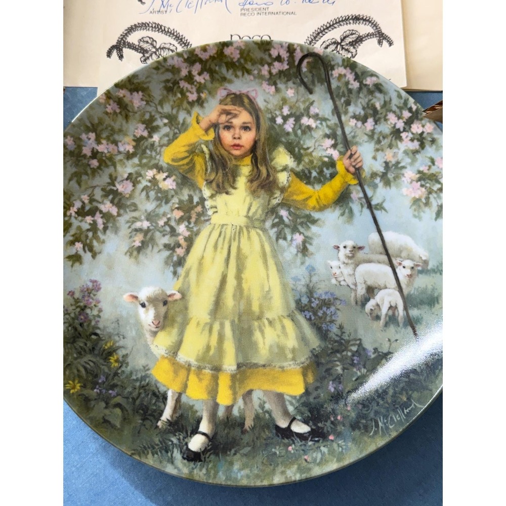 Reco Little Bo Peep Collector Plate John McClelland Mother Goose 1983 Box COA